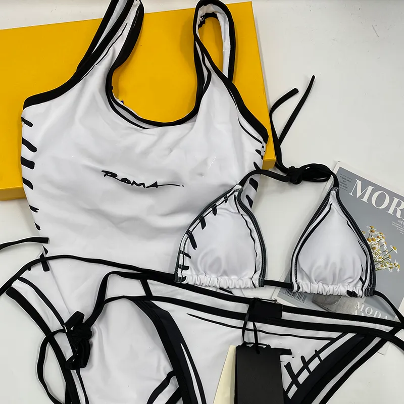 رسائل أزياء ملتوية للسباحة البيكيني مجموعة المنسوجات السيدات الصيفية السباحة مرونة عالية Sling Swimwear