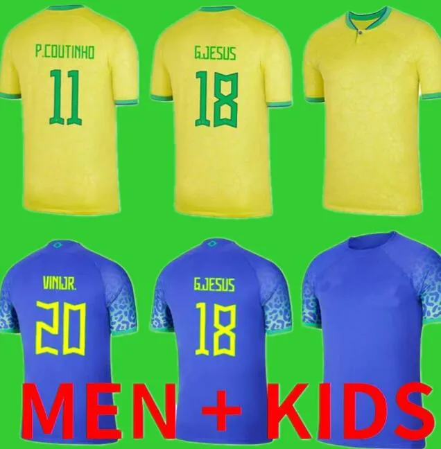 2022 2023 Camiseta de Futbol Paqueta Coutinho 브라질 축구 유니폼 축구 셔츠 Firmino Brasil 22 23 Maillots Marquinhos Vini Jr Antony Silva Dani Alves 남자 아이들