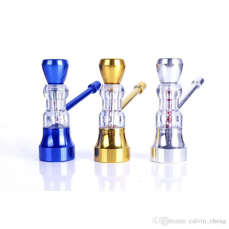 Metal pipe Mini water bongs newest bubbler smoking wid dry herb Vaporizer tobacco torch butane 