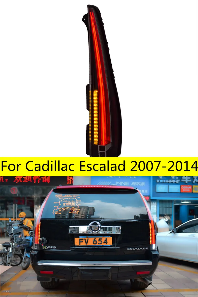 Car Rear Lights Assembly For Cadillac Escalade 2007-2014 LED Driving Lights Stream Turn Signal Fog Lamp