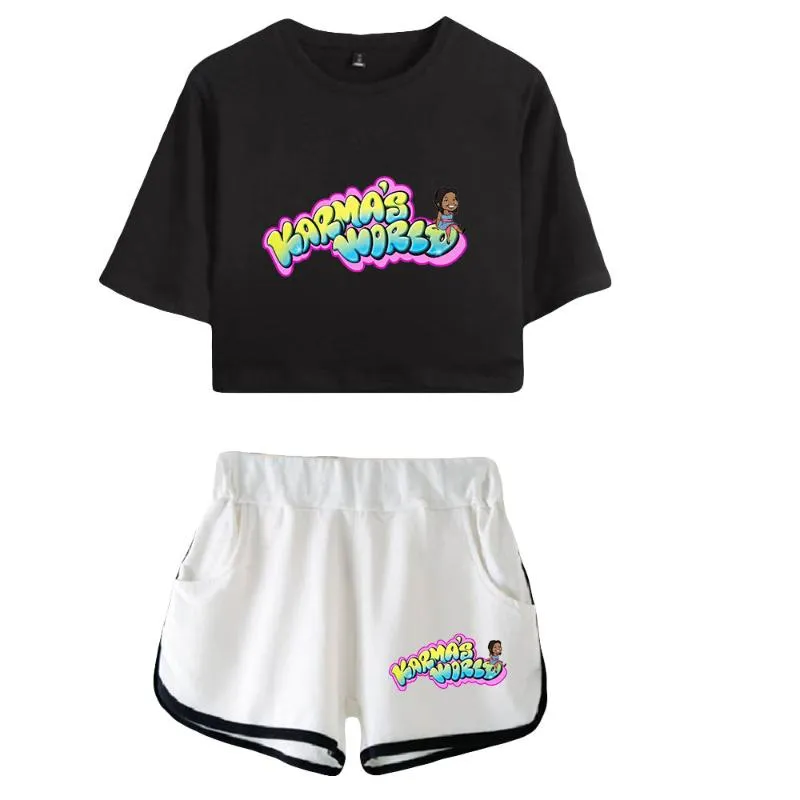 Camiseta para mujer Karma's World Merch Chándal Femenino Conjunto de dos piezas Verano Manga corta Crop Top Shorts 2022 TV para niños Ropa Kawaii