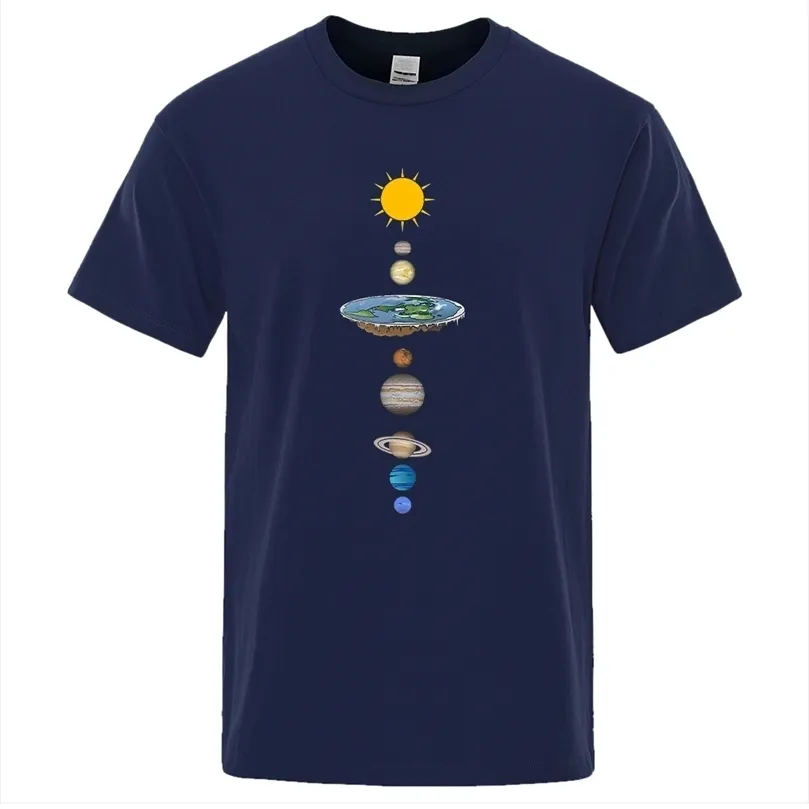 Kosmiska solsystemplaneter trycker man tshirt överdimensionerade lösa kläder vanlig ärm t skjortor manlig mode casual tee shirt 220526