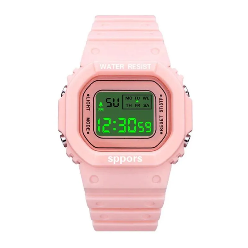 Zegarek na rękę prostokąt cyfrowy zegarek cyfrowy Kobiety mody damskie zegarki sportowe alarm opór g electric mężczyzn Student Na rękę Dziecko