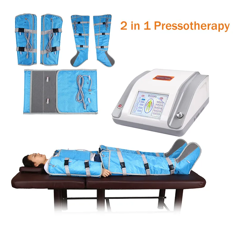 Máquina de presoterapia de drenaje linfático de piernas con forma de pérdida de peso de presoterapia de calefacción profesional de Spa
