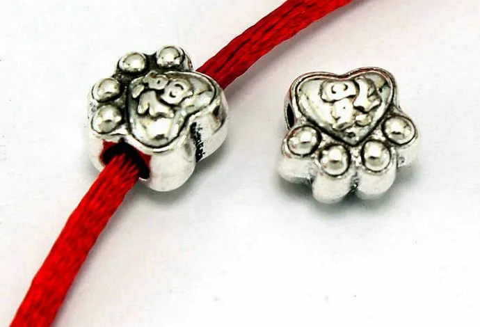 Spacer de plata tibetano PAW PAW Bead de cuentas de cuentas sueltas Conectores para joyas de bricolaje que fabrican pulsera DF4S