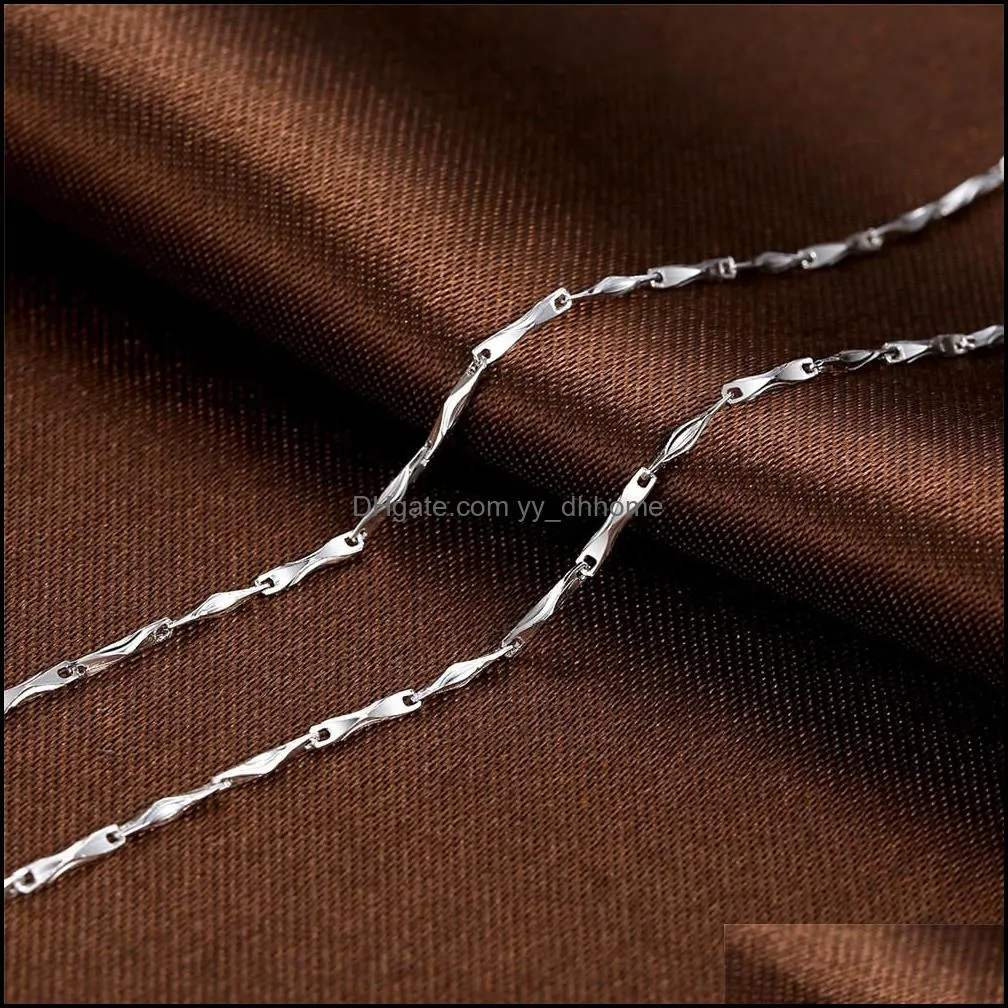 Solid 925 Sterling Silver Chains Necklaces Fit For Pendant Charm Women Men Luxury Fine Jewelry Gift Drop Shipping YMN041