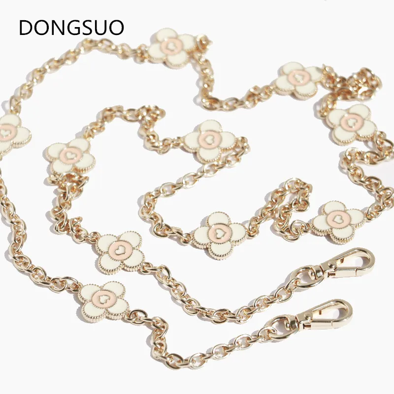 Designer ketting riem 0,5 cm 5 mm decoratie bloem goud metalen charmes handtas tas portemonnee vervanging accessoires hardware kwaliteit 220505