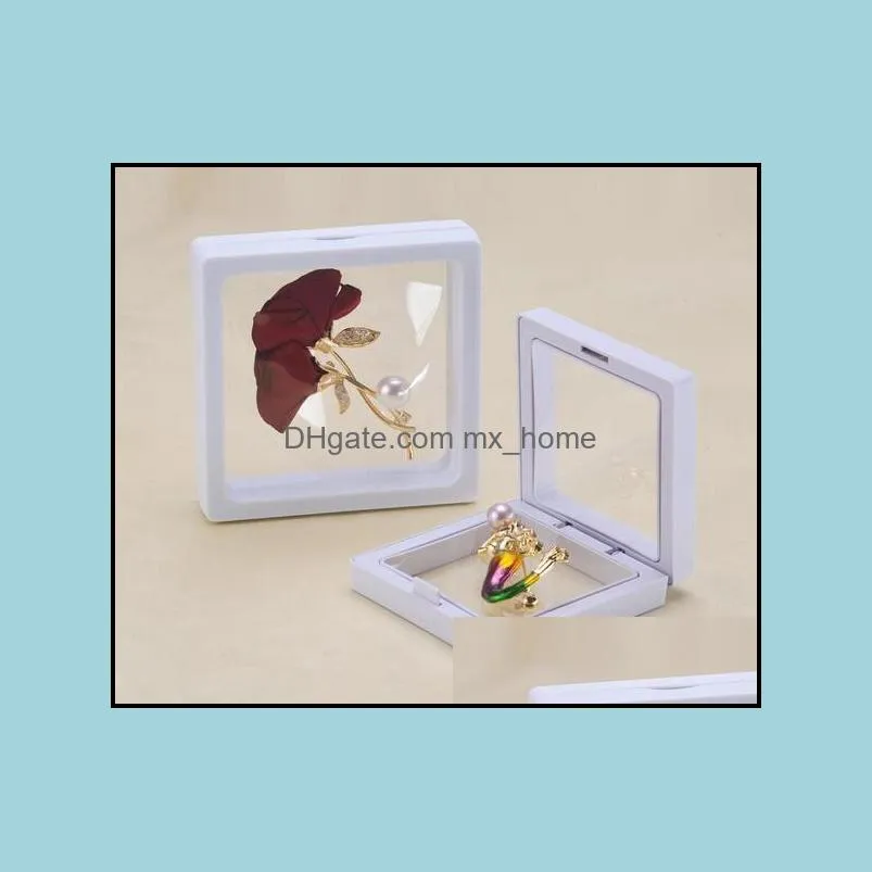 7x7x2cm,clear plastic membranes photo frame display/ collection box/jewelry box with two holding clear membranes-ourself mold