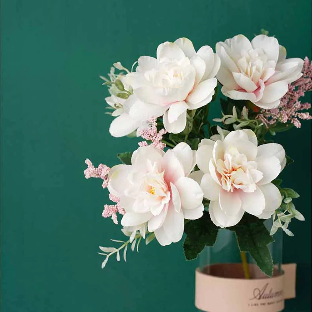 Белый шелк искусственные орхидеи цветы лотос чай роза поддельный цвет