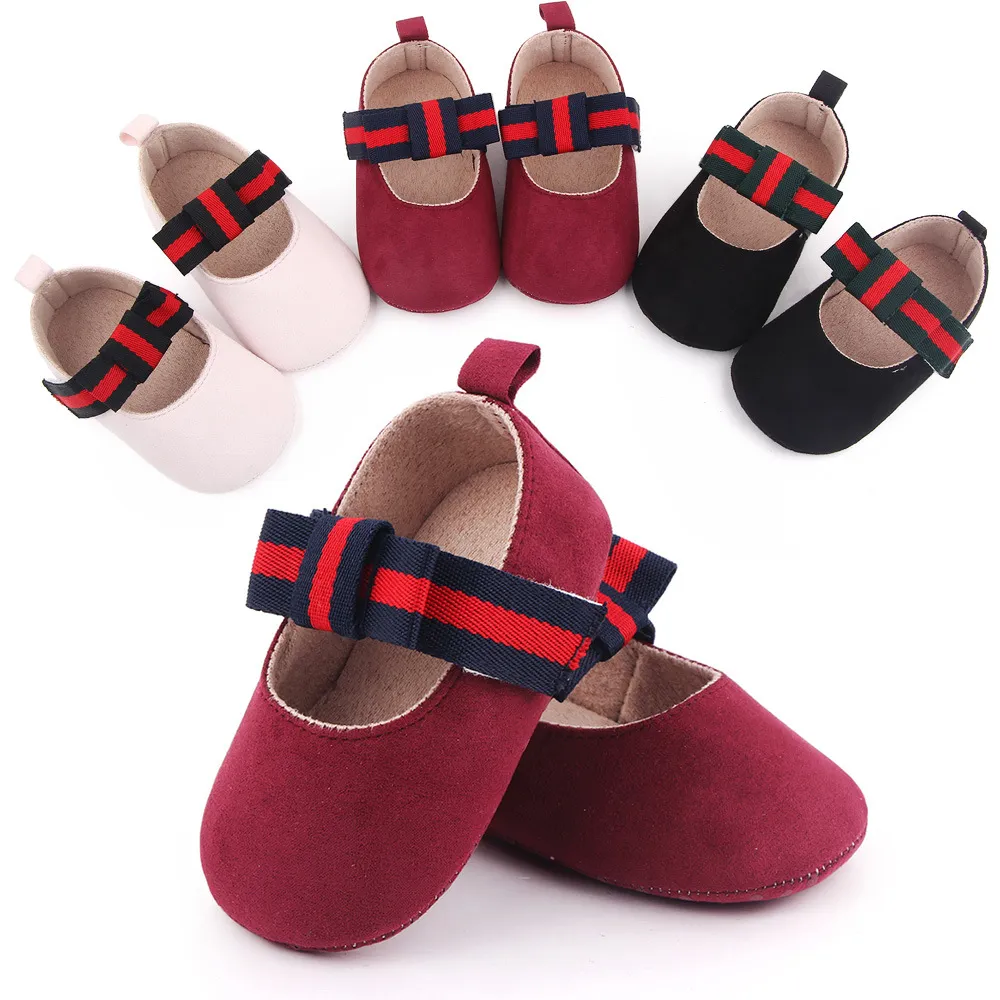 Scarpe da neonata Cute Bow Infant First Walkers Cotton Soft Sole Neonate Scarpe da principessa