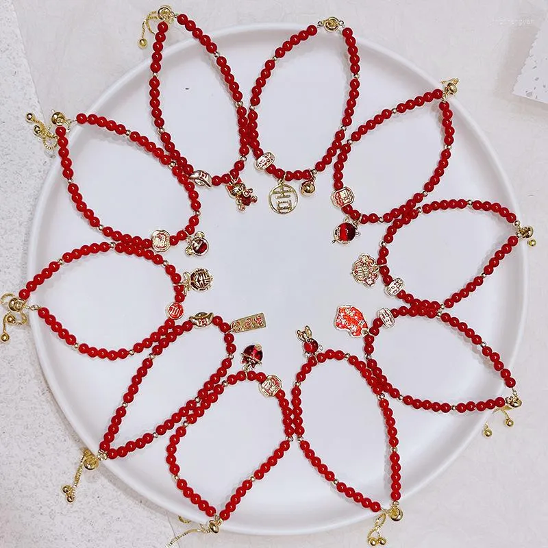 Rok zodiaku Red Bransoletka Red Bransoletka Kurek Lucky Bracelets Kobiet biżuteria