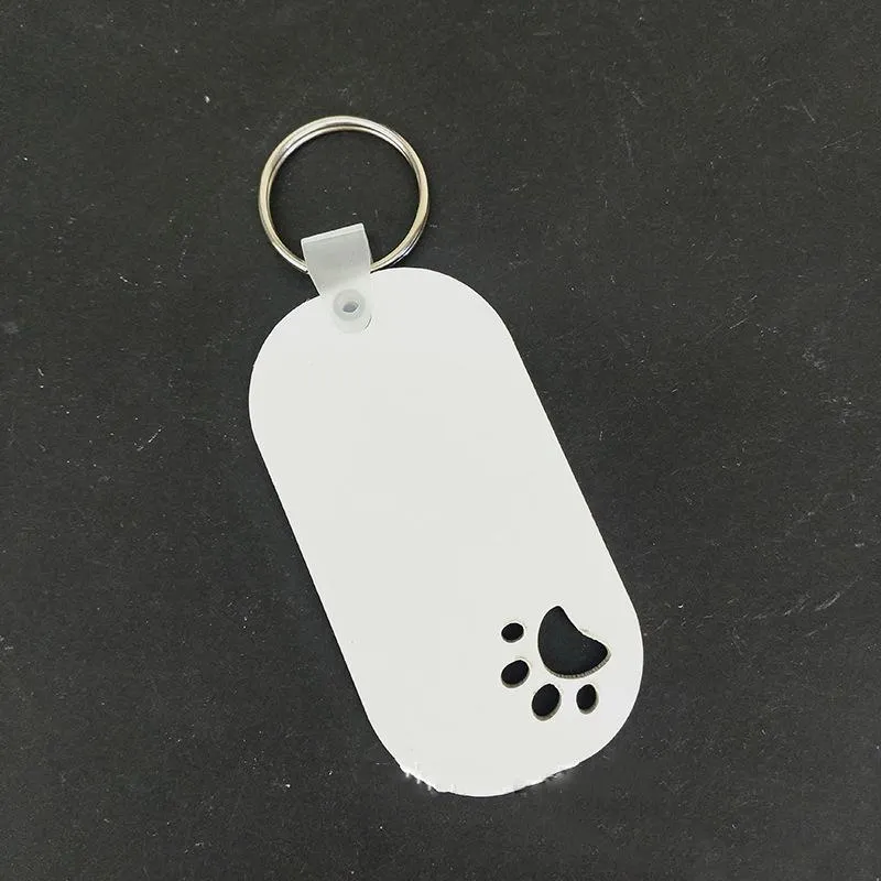 Sublimation Blank Wooden Keychain Pendant Double Sided Heat Transfer Pet Keychains Bag Decoration DIY Gift Keyring