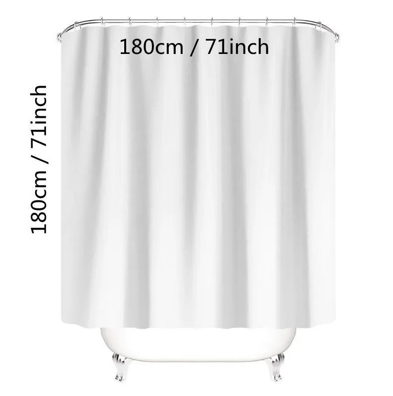 Sublimation blank waterproof shower curtain Thermal transfer Polyester Washable 2-in-1 screen Curtains with 12 Grommet Holes and hooks Hotel Quality