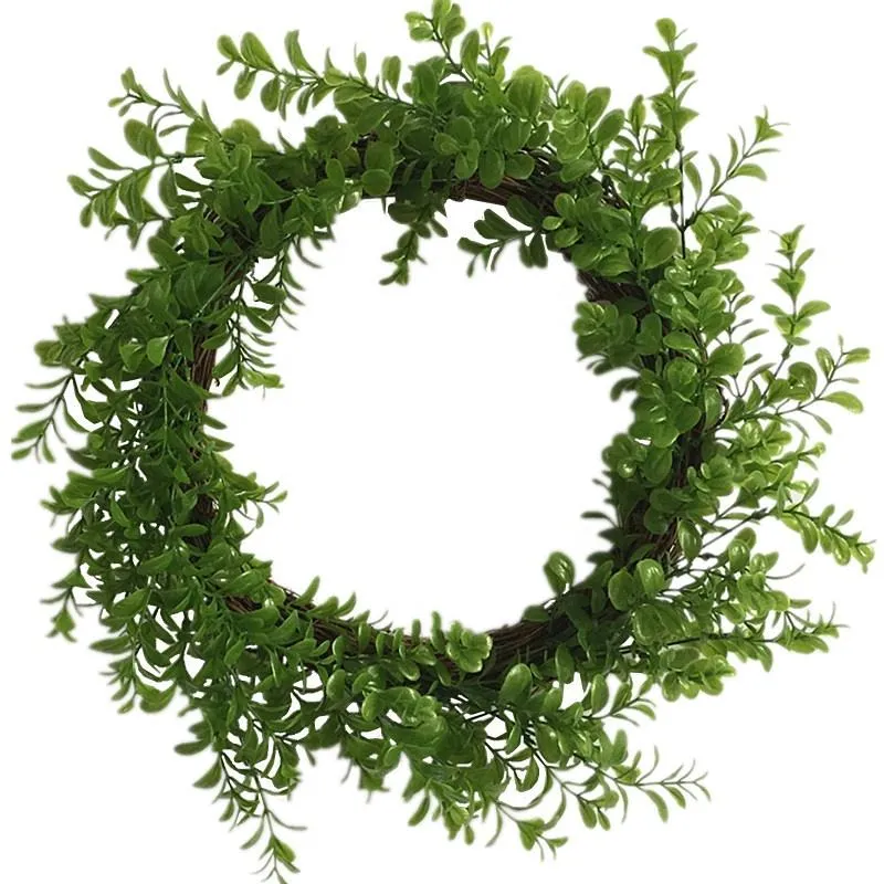 Decorative Flowers & Wreaths Inch Artificial Greenery Wreath Door Wall Window Decoration Christmas WreathDecorative DecorativeDecorative