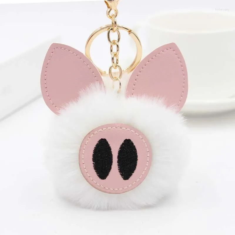 Keychains Winter Explosion Süßes Schweinehaarball -Key -Key Ring Anhänger Leopardenmuster Fluffy Keychain Porte Clef Pompom S350KeyChains Forb22