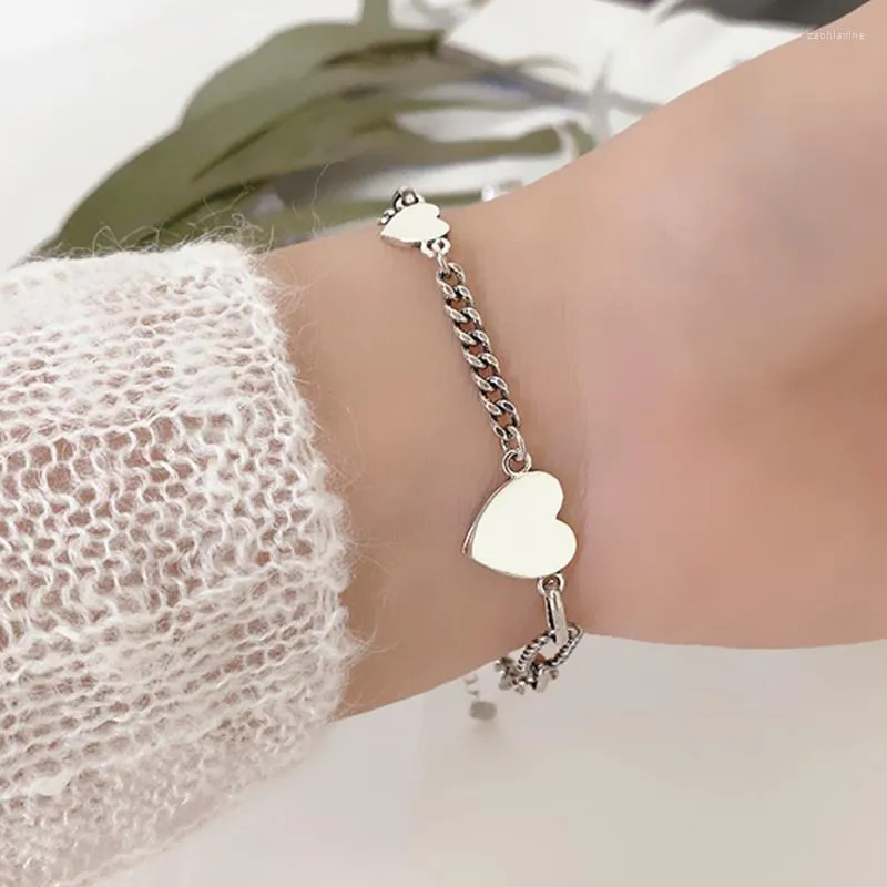 Mode Retro Liebe Herz Thai Silber Farbe Armband Schloss Kette Für Frauen Schmuck Geschenke Großhandel Link