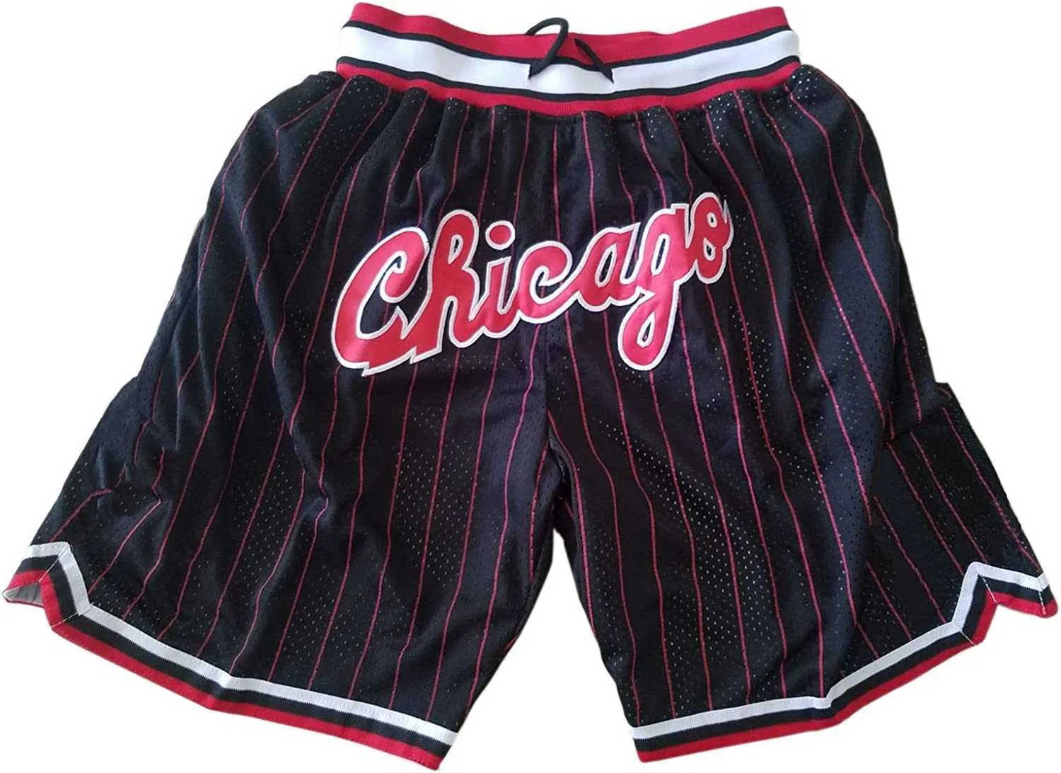 Don Shorts Basketball bara dragkedja Sweatpants Hip Pop Sport Short Pant With Pocket Mitchell och Ness Retro Stitched Chicago Pantskj84