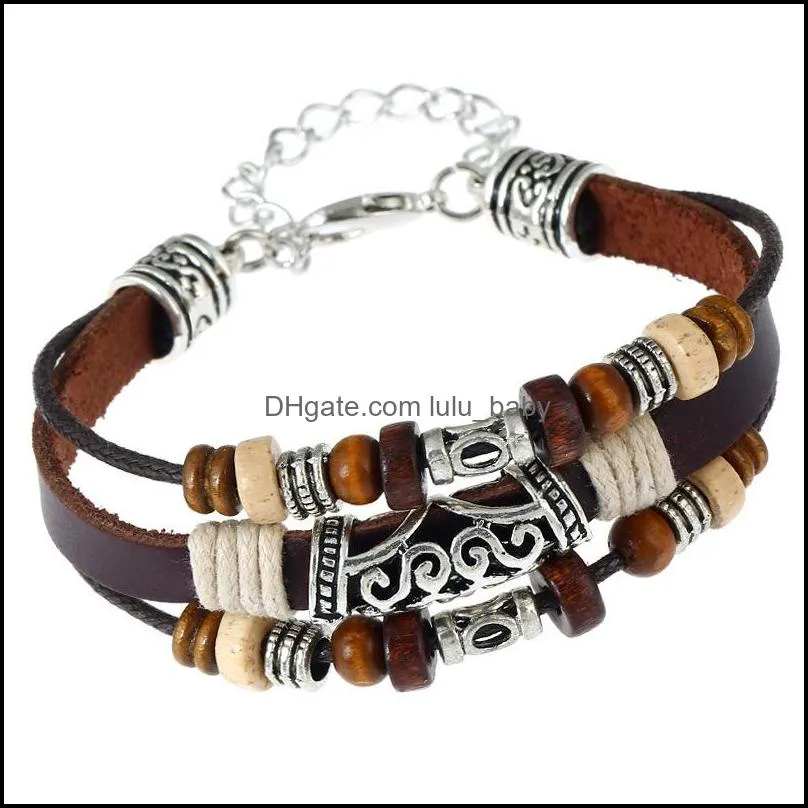 leather bracelet bangle accessories best friend jewelry gift vintage couple punk braided bracelets