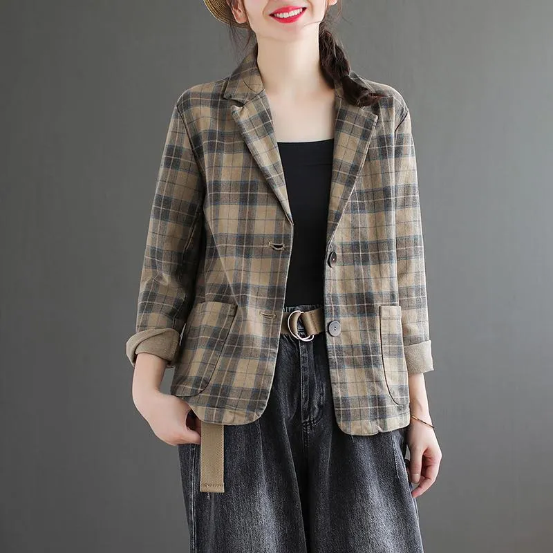 Damskie garnitury Blazer Blazer w stylu Koreański Kreat Kreat Women Kurtka Wiosna 2023 Kobiety moda biuro noszenie zwykłych płaszczy chaqueta mujer elegante l