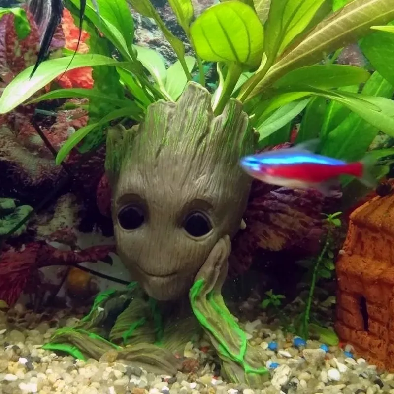 Aquarium Ornament Tree Man Figure Resin Cute Plant Bonsai Pot Decoration For Fish Tank Reptile House 14cm From Factory Shanye10 Bulk 8.74 DHgate.Com