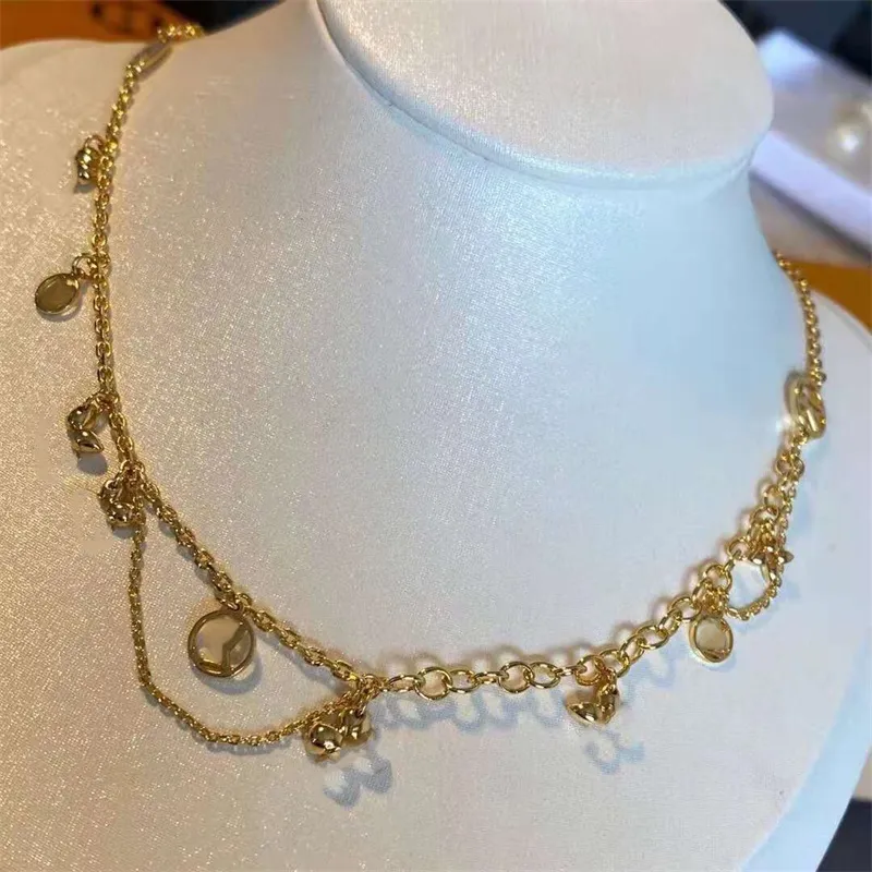 Modedesigner guldkedja hänge halsband armband för kvinnor fest bröllop engagemang älskare gåva smycken med ruta 06