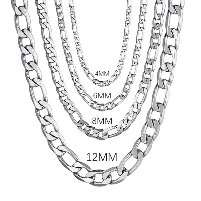 Cadenas de plata de ley 925 para hombre, collar de cadena cubana de 4MM/6MM/8MM/12MM de 16-30 pulgadas para hombre y mujer, joyería de moda, collar de gama alta