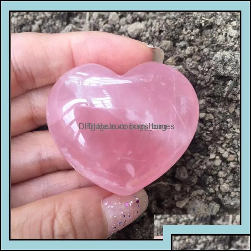 Arts And Crafts Arts Gifts Home Garden Natural Rose Quartz Heart Shaped Crystal Carved Palm Love Healing Gemstone Lover Gife Stone Gems