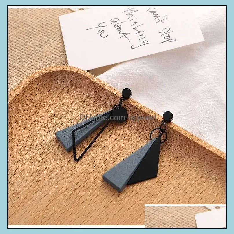 korean long statement geometric triangle tassel dangle drop earrings for women earring fashion jewelry oorbellen brincos