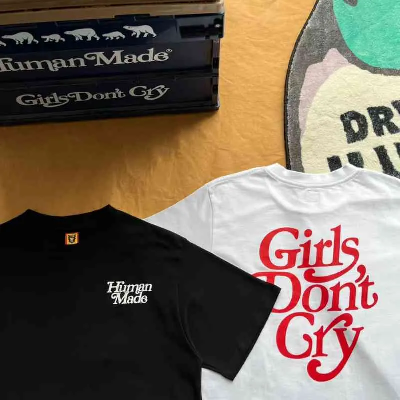 Men T Shirt Human Made Co Branded Girls Dont Cry Cotton Short ...