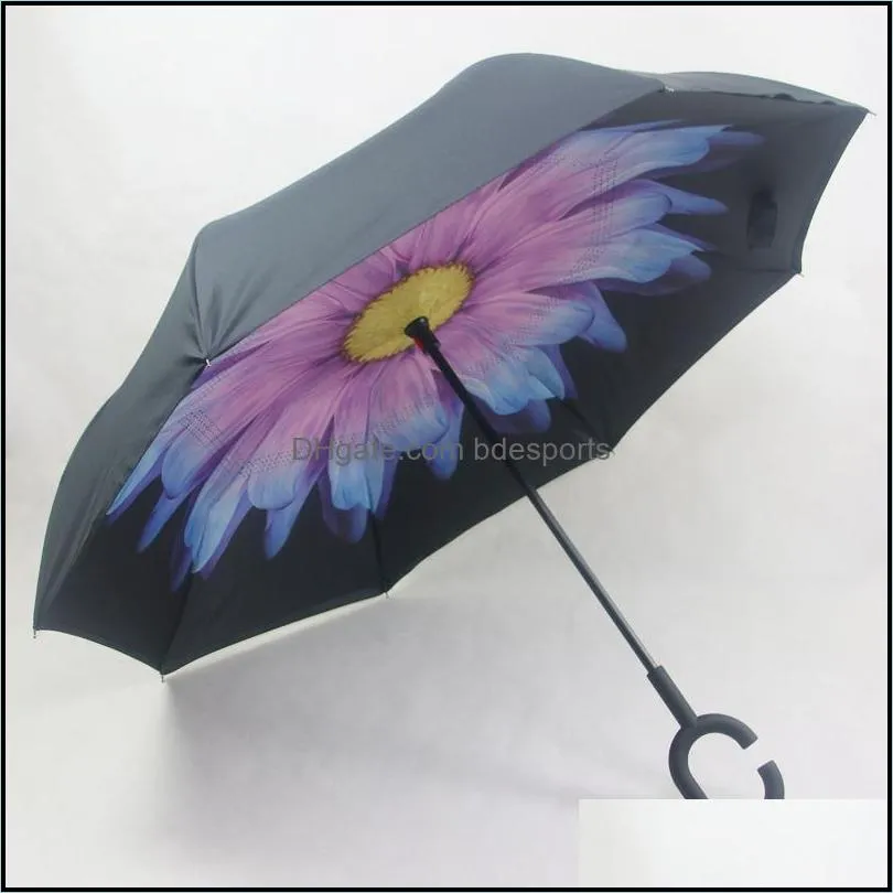 Eversion Type Umbrella Folding Double Layer Reverse Wind Proof Umbrellas High Strength Ultraviolet Proof Bumbershoot New Arrival 26 5zx