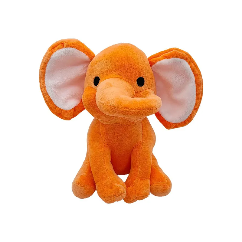 Schattige olifantenpop pluche speelgoed dier beeld soft touch pp vulling katoen drie kleuren oranje roze grijs optioneel geschikt voor kinderen 2-10 jaar oud om te spelen