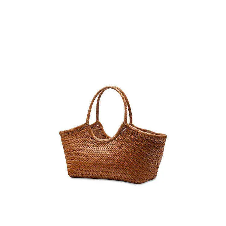 Dragon Minority Elegant Handmade Cowhide Woven Cabbage Basket Bag Fashion Handbag Seaside Holiday Bag 220616