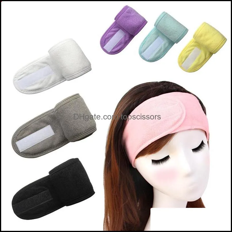 Cosmetic Wrap Tiara Turban Face Wash Adjustable Yoga Women Facial Toweling Bath Hairband Makeup Headbands SPA Salon Accessories 100pcs