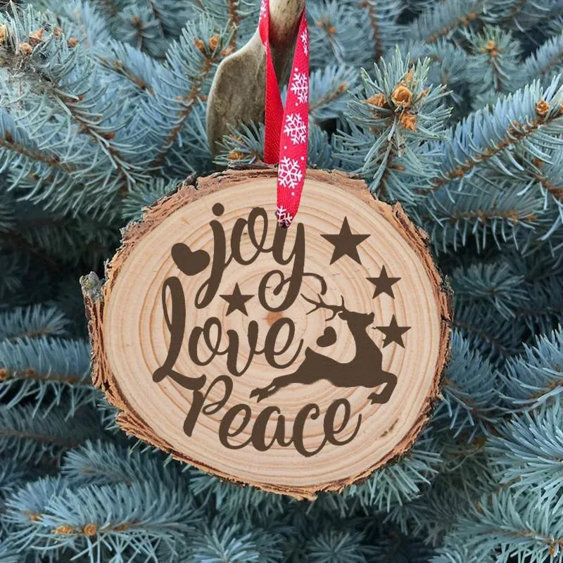 Décorations de Noël 10pcs Love Peace Hope Joy Ornement Home Decor Cadeau Cintre ou Set Laser CuttingNoël