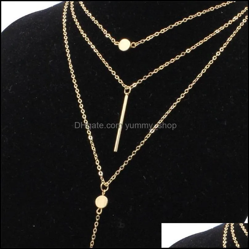 Women Fashionable Multi-layer Choker Chain Necklace Gold Plated Summer Charms Chokers Necklace for Jewelry 146 R2