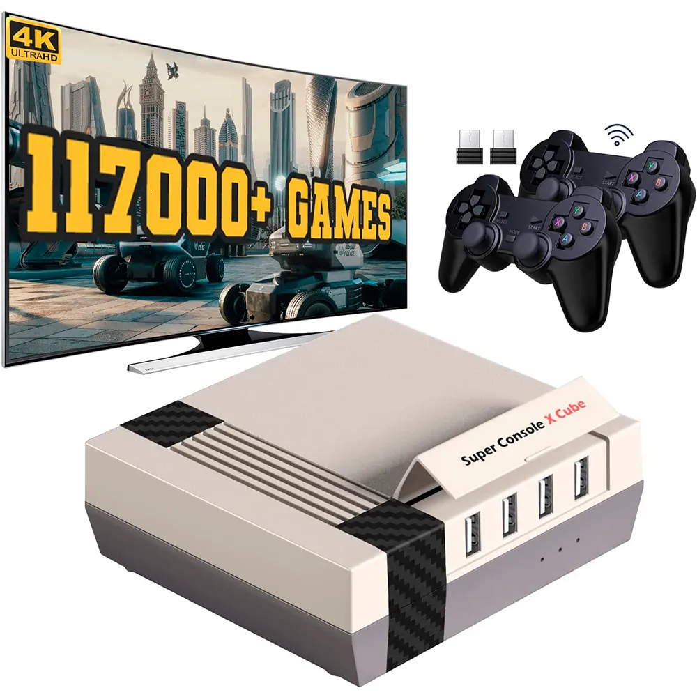 Gamecontroller Joysticks Super Console X Cube Retro-Videokonsolen vorinstalliert bis zu 117.000 s 70Emulatoren unterstützen Multiplayer 230206