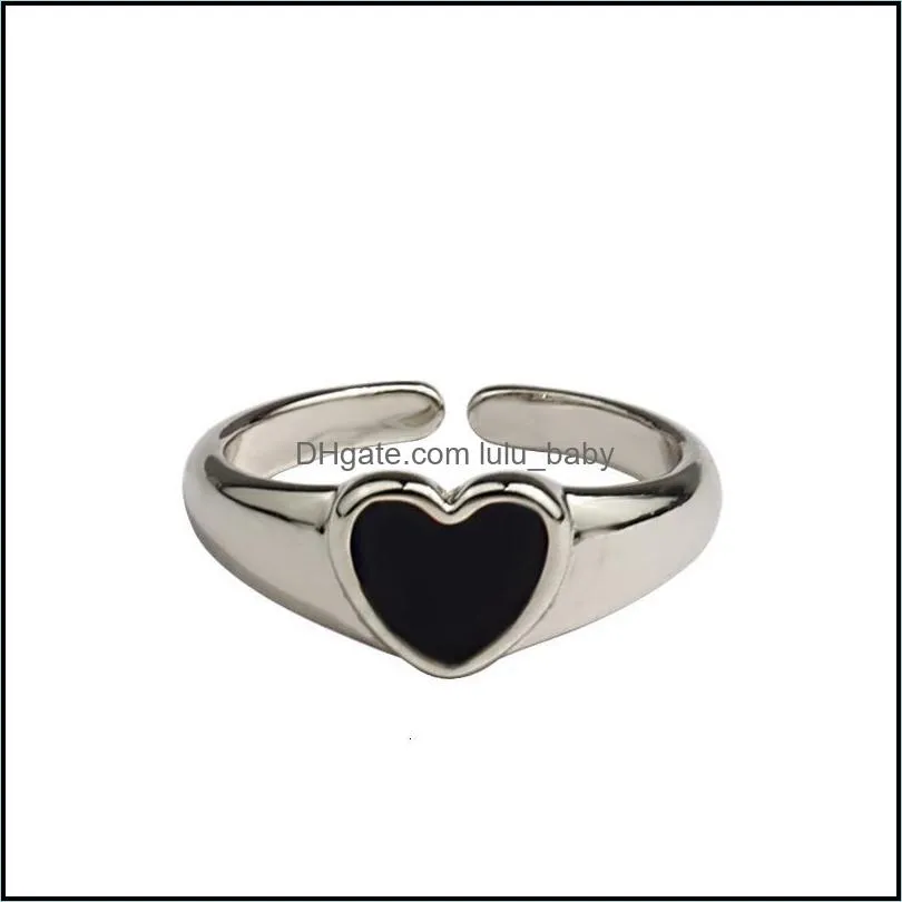 fashion heart-shaped gutta percha ring french love cold wind niche dign girl jewelry