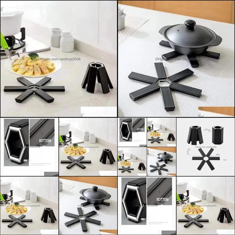 Kitchen creative folding pot mat meal mat plastic heat insulation anti scalding bowl gift