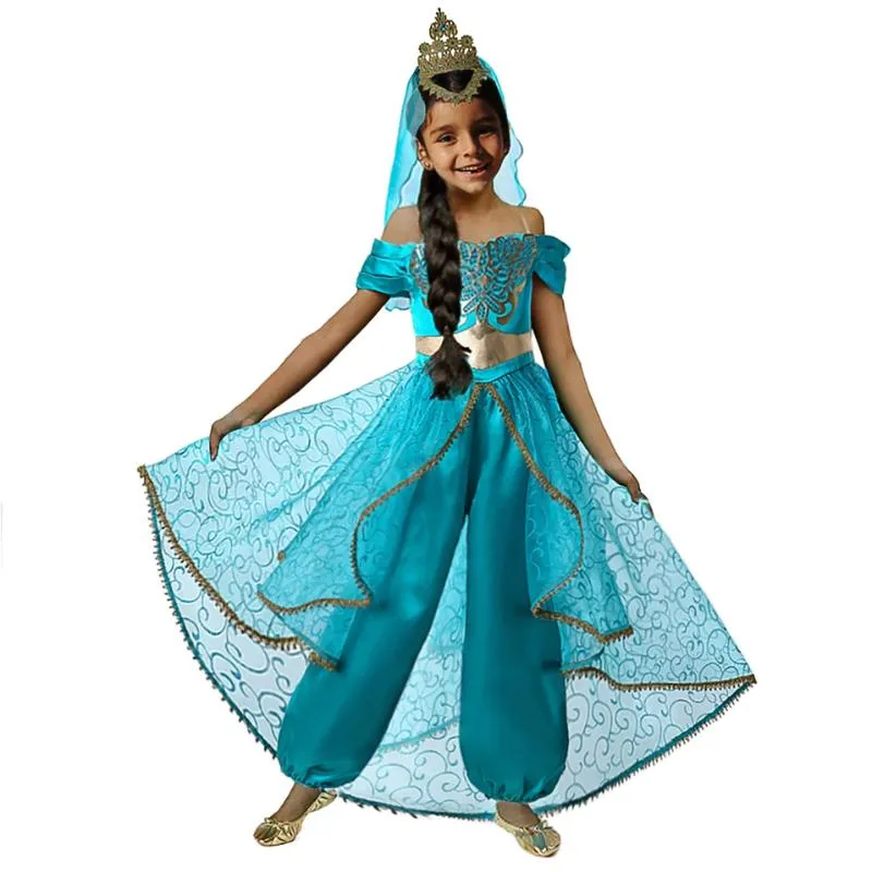 Clothing Sets Girls Halloween Costume Jumpsuit For Kids Princess Outfits Children With Golden Lace CrownClothing SetsClothing