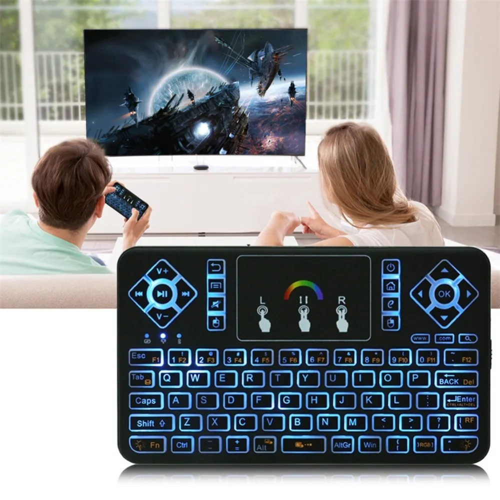 Mini Wireless Bluetooth Keyboard With Touchpad & Backlit Q9 Air Mouse ...