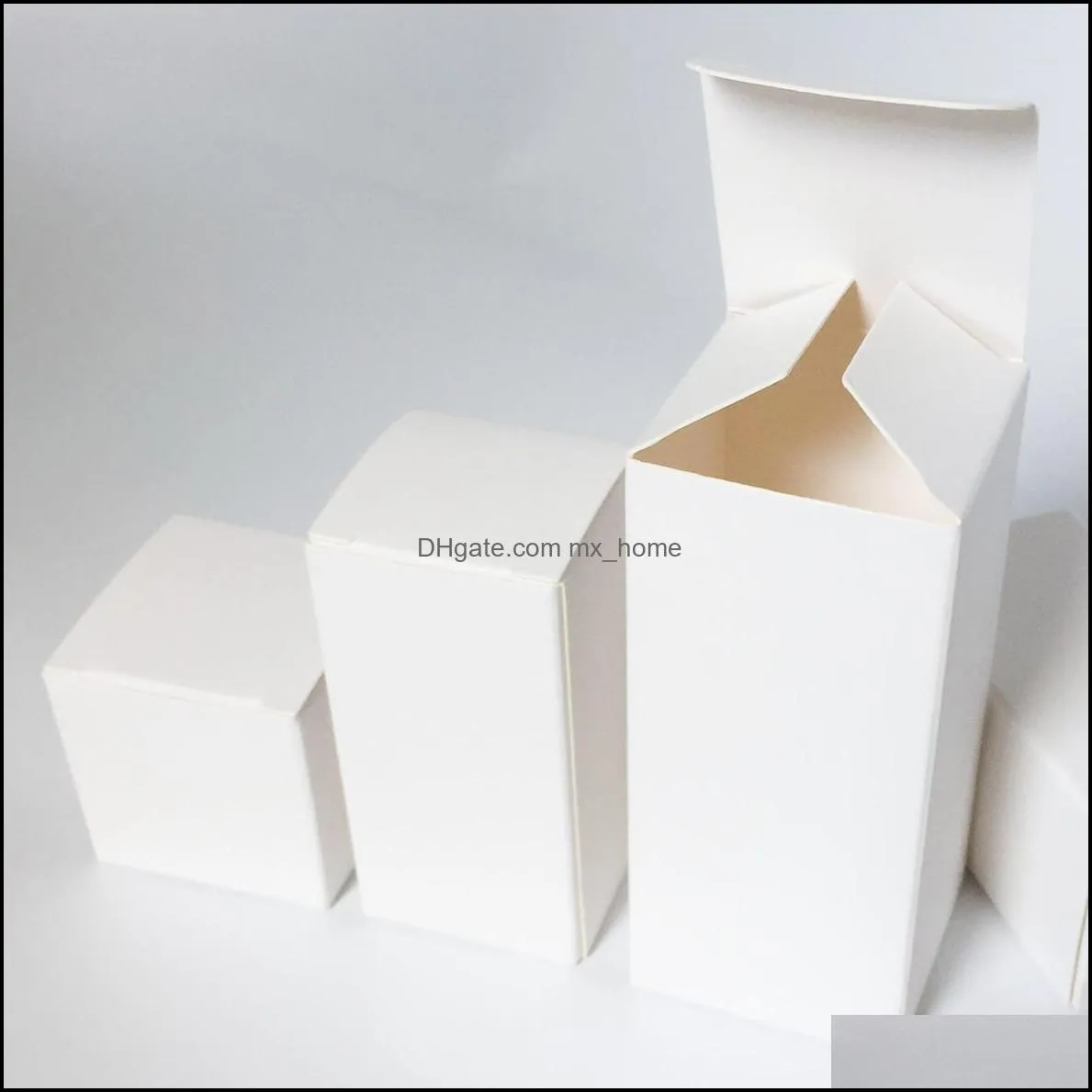 4x4x7cm 6x6x13 multi-size cosmetic gift keychain accessory packaging small white box 350g folding carton can be customized LOGO