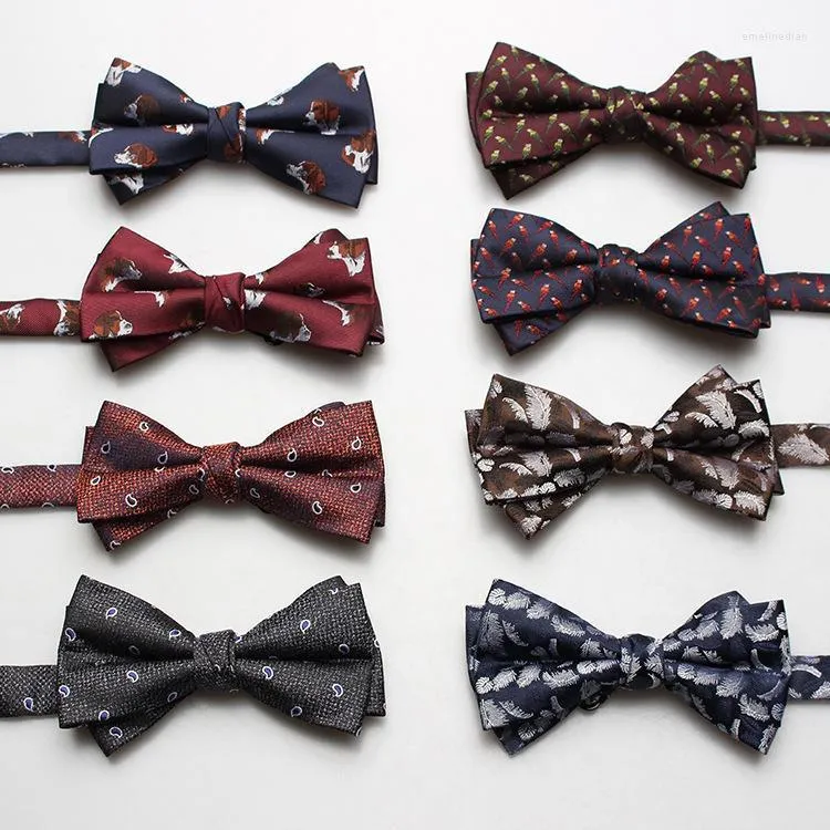 Bow slipsar sitonjwly vuxna djur blommor polyester bowtie för mens bröllopsfest tie tuxedo gravata borboleta brudgum bowknotsbow emel22