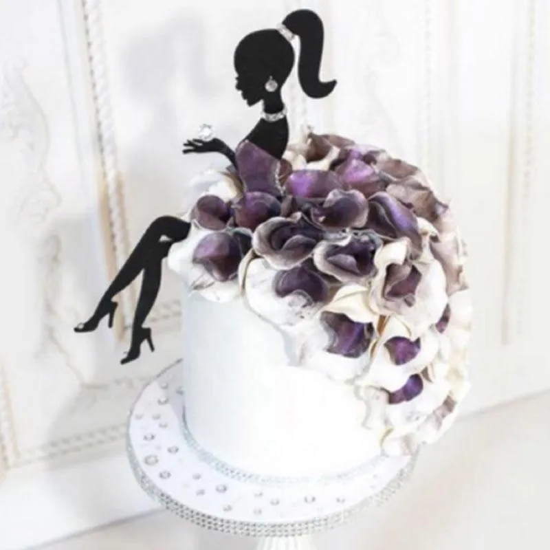 Andere festliche Partyzubehör High Heels Lady Girl Acryl Cake Topper Hochzeitsdekorationen Alles Gute zum Geburtstag Dessert Cupcake langlebiger Lad-Sale