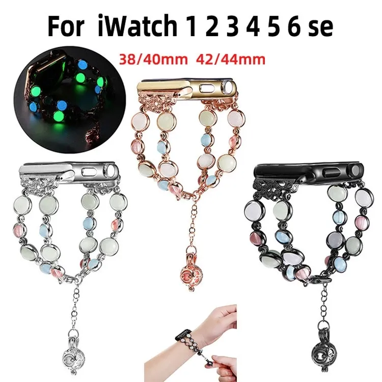 Bracelet bijoux femme pour Apple Watch Ultra 49mm bande 41MM 45MM bracelet nuit Luminou bracelet iwatch 8 7 2 3 4 5 6 génération métal 38mm 40mm 44mm 42mm