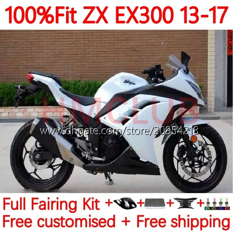 Einspritzverkleidungen für KAWASAKI NINJA ZX300 ZX3R EX ZX 3R 300R ZX-300R 13-17 35Nr.31 EX300R ZX-3R ZX300R 13 14 15 16 17 EX-300 2013 2014 2015 2016 2017 OEM-Körper glänzend weiß