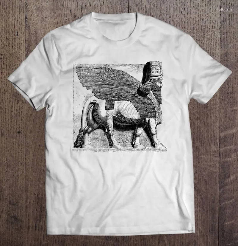Men's T-Shirts Assyrian Winged Bull Lamassu Iraq Souvenir Gift Men T Shirt Men'S Oversizet Shirts ShirtMen's Men'sMen's Mild22