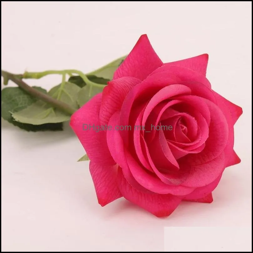 Artificial Flower rose Faux Floral Greenery Wedding bouquet Home Office party decoration