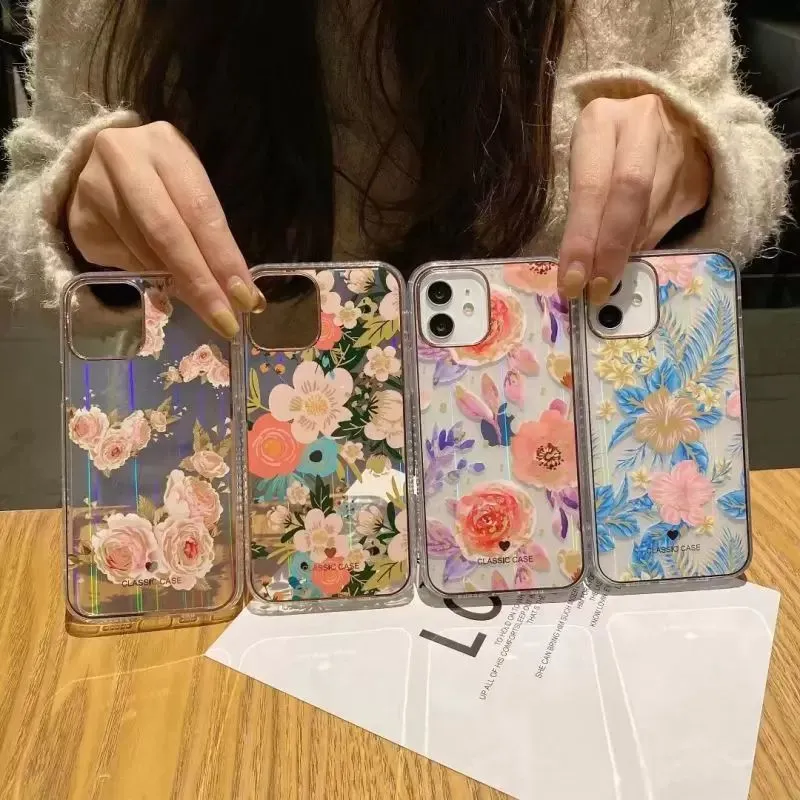 Cajas del teléfono del nuevo estilo para el iPhone 13promax 12 11 7P con el caso de la cubierta de las flores del verano