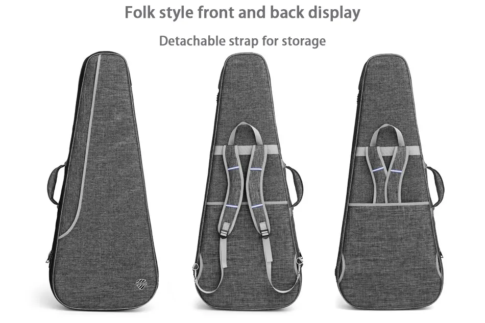 Mochila para guitarra acústica folk de 40 y 41 pulgadas, mochila para guitarra eléctrica de terciopelo de 30mm más mochila impermeable para guitarra a prueba de golpes y anticaída