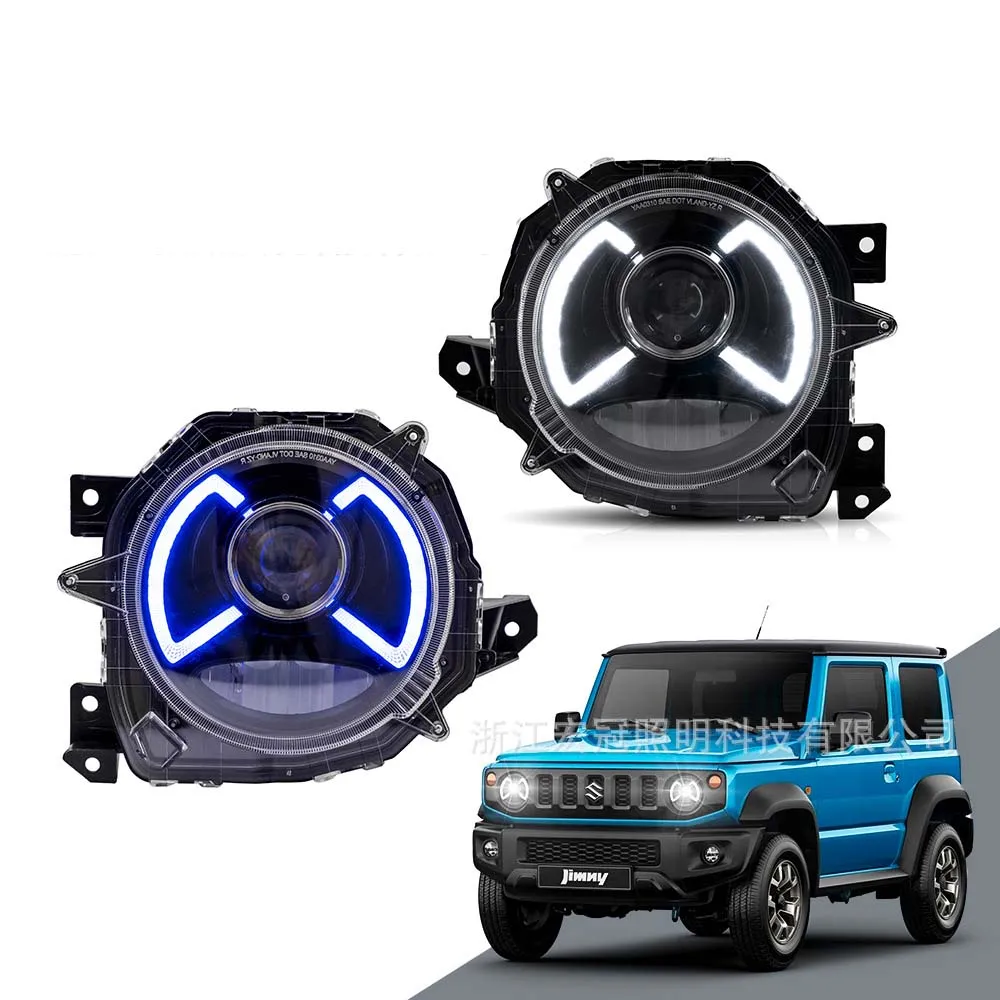 Voiture phare LED course brouillard frein avant lampe pour Jimny bleu DRL clignotant dynamique phares assemblage